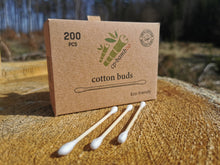 Load image into Gallery viewer, 200 bamboo cotton swabs for hygiene, cosmetics and beauty - sustainable, ecological and vegan
